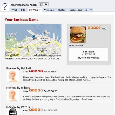 "My Yelp" Facebook Application