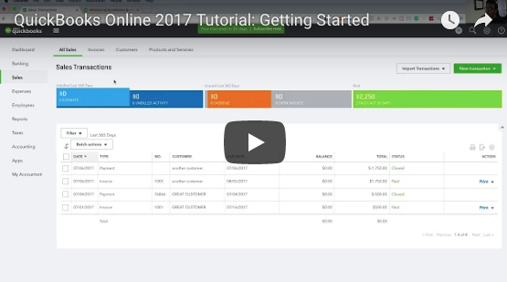 QuickBooks Online 2017 Tutorial: Getting Started